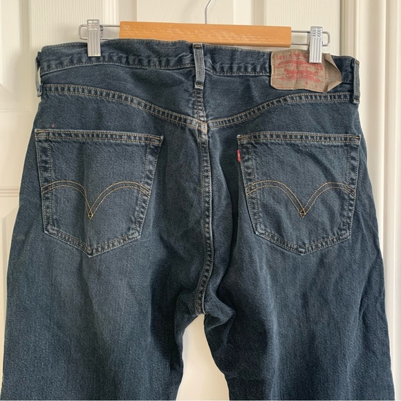 Levi’s Black Denim Distressed Button Fly Jeans (36x32) - Picture 6 of 12